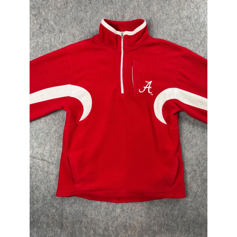 Genuine Stuff Alabama Pullover Kids M 10/12 Red Fleece 1/4 Zip Crimson Tide NCAA